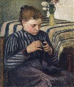Camille Pissarro Woman sewing Spain oil painting artist